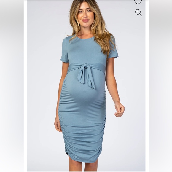 HELLO MIZ maternity dress with bow; stretchy dress - Picture 4 of 11